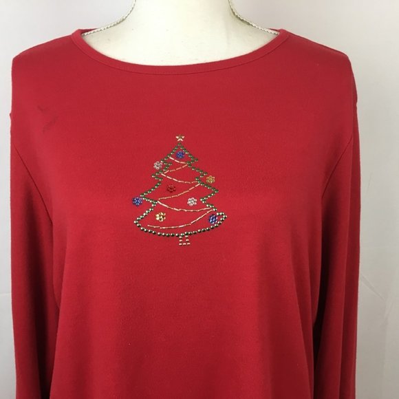 Wish For Joy Christmas Tree Top Size L Red - Picture 1 of 5